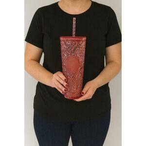 Starbucks 2024 Iridescent Pink Grid Studded Venti Tumbler 24 oz‎ Straw